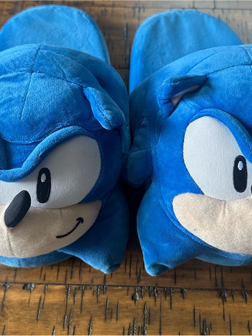 Plush Blue Sonic Character Slippers